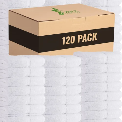 Miniatura 10 de GREEN LIFESTYLE Toalla de Baño de Lujo - Paquete de Toallas de Baño Grandes Blancas para Spa, Gimnasio, Baño, Hotel - 86% Algodón 14% Poliéster
