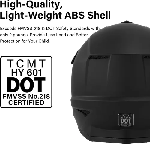 Miniatura 2 de TCMT Casco de motocross para jóvenes, certificado por DOT, casco de motocross ATV de cara completa para niños con gafas, guantes y bolsa para casco