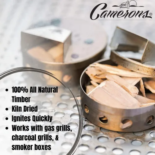 Miniatura 9 de Camerons Trozos gruesos de madera de nuez pecán 100% natural para ahumador - Caja de 420 Pulg. cúbicas, aproximadamente 5 libras - Hojuelas secas al