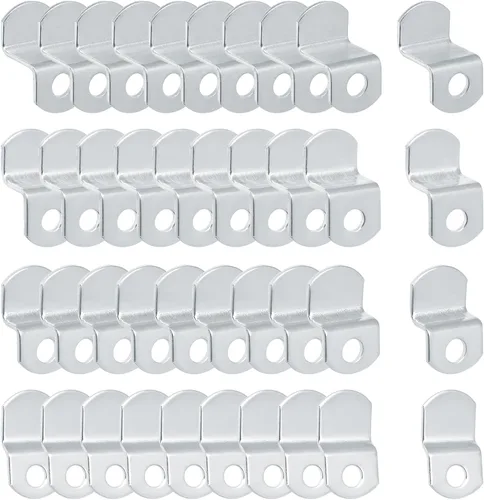Miniatura 8 de 40 Clips de Lona Desplazados con Tornillos Clips de Metal Negro para Marco de Fotos Abrazaderas de Espejo Clips de Espejo Desplazados de Servicio