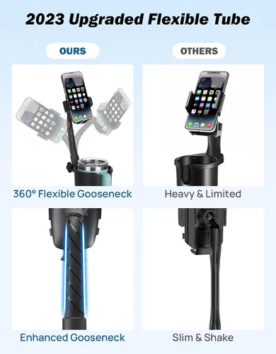 Miniatura 4 de JOYTUTUS Soporte de teléfono para automóvil, soporte de teléfono celular ajustable de cuello de cisne largo para iPhone, Samsung, Google y todos