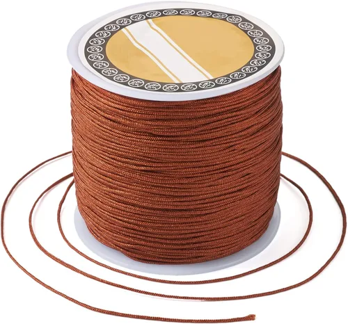 Miniatura 20 de Pandahall - Cordón de nailon para joyería de 109 yardas, cuerda de anudación china de hilo de macramé para joyería Kumihimo (vara dorada)