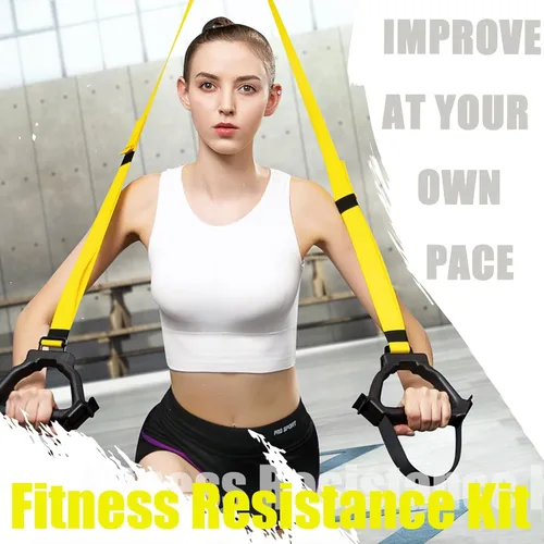 Miniatura 3 de Correas de entrenamiento de resistencia de peso corporal, kit completo de entrenamiento de gimnasio en casa para entrenamiento de cuerpo completo