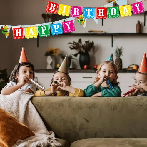 Miniatura 8 de Cartel de fiesta de feliz cumpleaños, decoración de feliz cumpleaños, pancarta mexicana de los muertos, decoración de fiesta mexicana, decoración