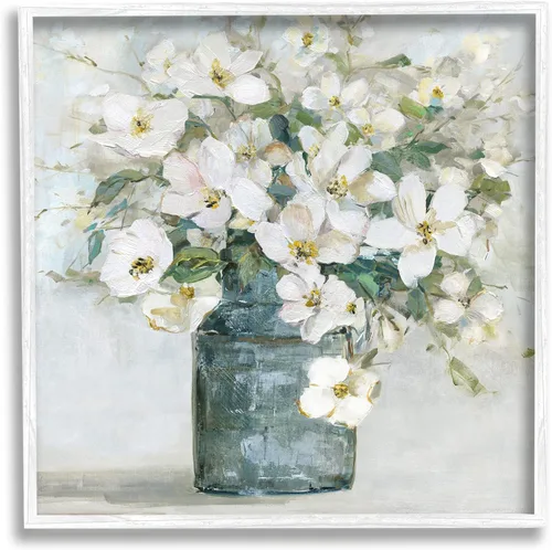 Miniatura 41 de Stupell Industries 'Country Jug Varied Flower Arrangement', Framed Giclee Art, White, 17 x 17 Inches, Easy to Hang and Sturdy, Made in USA, by Carol