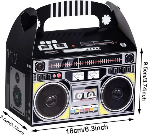Miniatura 2 de 12 cajas de recuerdo de los años 80 y 90 novedades Boombox Prop Radio, decoración de centros de mesa para decoración retro de los años 80, recuerdos