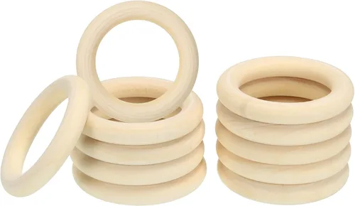 Miniatura 11 de PATIKIL Anillos de madera natural de 1.4 pulgadas de 1.378 in, 30 piezas de 0.236 in de grosor, anillo de madera sin terminar, círculo de lazo