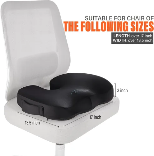 Miniatura 3 de WAOAW Cojín de asiento, cojines para silla de oficina, almohada para asiento largo de automóvil, almohadilla de espuma viscoelástica para espalda