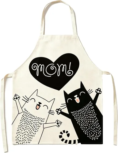Miniatura 13 de Delantal de gato lindo delantal de cocina para mujeres y hombres, delantales divertidos para cocinar, hornear, pintura, jardinería y fiesta