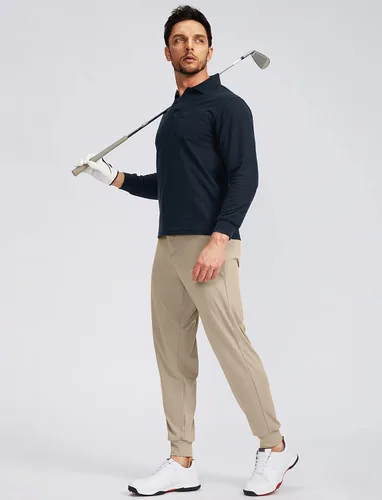 Miniatura 5 de Soothfeel Pantalones deportivos de golf para hombre con 5 bolsillos, pantalones elásticos para correr, viajar, trabajo, para hombre