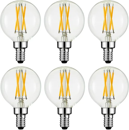 Arberlic Bombilla G16.5, Bombilla LED E12 de 4W regulable Equivalente a Bombilla Candelabra E12 de 40 Vatios, Blanco Cálido 2700K, 400lm, CRI85+,