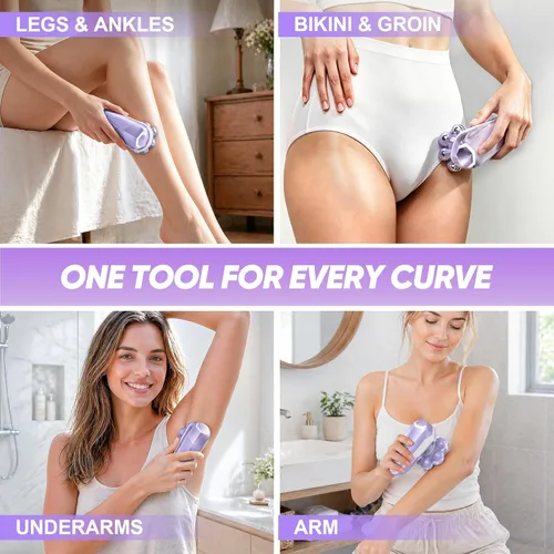 Miniatura 3 de Afeitadora eléctrica para mujeres, maquinilla de afeitar eléctrica con cabezales de afeitado magnéticos 7D, kit de recortadora de cabeza calva