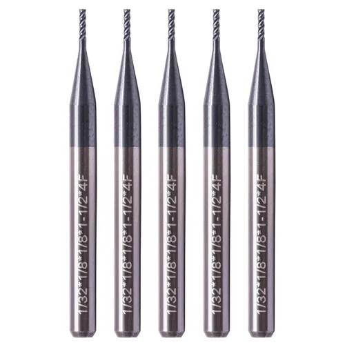 Miniatura 17 de BestParts 5 fresas cuadradas de carburo sólido de alto rendimiento, revestimiento AlTiN, 4 flautas, hélice de 30 grados, diámetro de corte de 1/2