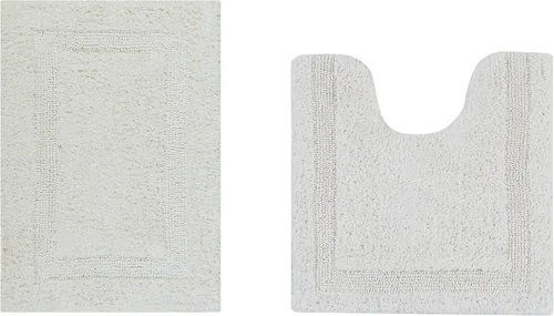 Miniatura 68 de Better Trends Alfombra de Inodoro en Forma de U Cubierta de Asiento de Inodoro de Lujo 100% Algodón Absorbente de Agua, Cubierta de Tapa Reversible