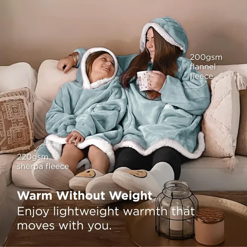 Miniatura 2 de Bedsure Manta con Capucha, Manta Portátil con Capucha como Regalos para Mamá, Regalos de Cumpleaños para Mujeres, Niños y Adolescentes, Sudadera