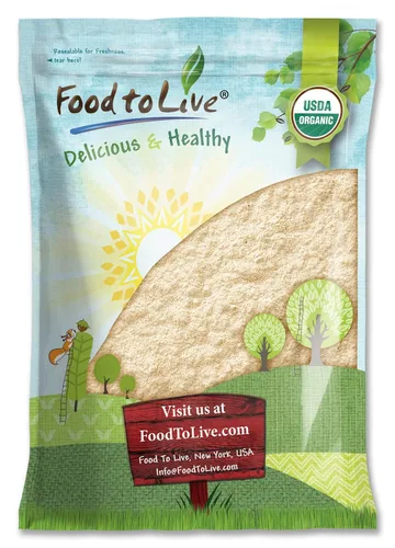 Miniatura 8 de Food to Live Harina orgánica de guisantes verdes, 5 libras, sin OMG, finamente molida, pura, cruda, cetogénica, nutritiva en polvo vegano a granel.