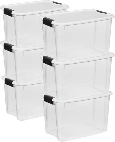 Miniatura 14 de Sterilite - Paquete de 8 cajas ultra de cierre con pestillo, contenedores de almacenamiento con tapas, plástico transparente, 70 cuartos de galón