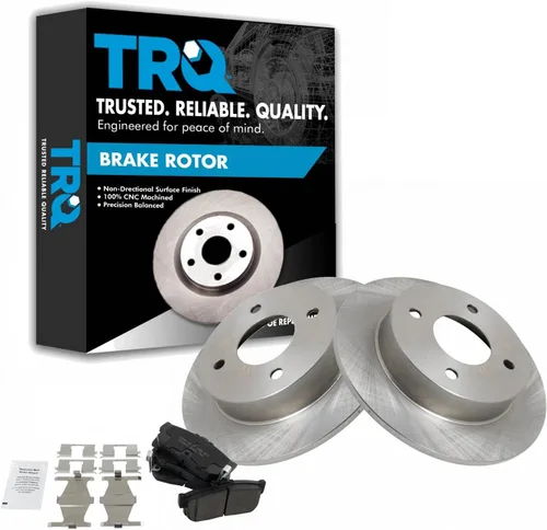 Miniatura 89 de TRQ Kit de rotor de freno trasero y pastillas de cerámica Posi premium compatible con camioneta Chevy GMC