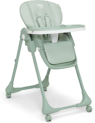 Little Folks by Delta Children - Silla alta SlimFold 2 en 1 para bebés y niños pequeños, color verde salvia