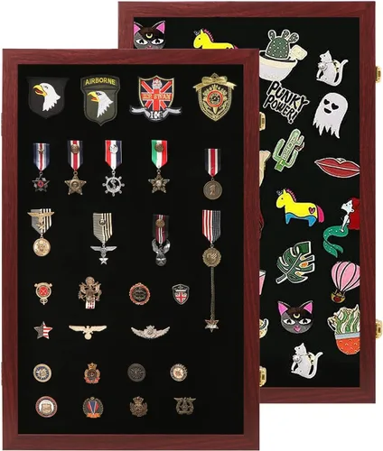 Miniatura 13 de Verani Vitrina de pines - Colección de 12 x 18 pulgadas con puerta de vidrio templado para medallas, etiquetas, joyas, regalos, cintas
