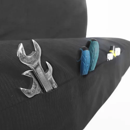 Miniatura 4 de Leader Accessories - Funda universal para asientos de auto para camioneta de tamaño completo o asientos de banco de coche, gris Pana Gris