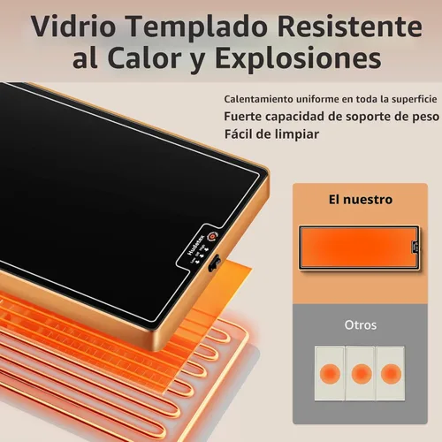Miniatura 3 de Tapete de calentamiento para alimentos (extra largo de 40 x 12 pulgadas), bandejas de calentamiento eléctricas para bufés, fiestas y uso diario