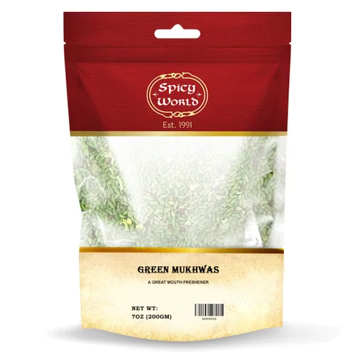 Miniatura 6 de Green Mukhwas - Dulces ambientadores de boca indios de 14 onzas Bolsa resellable por Spicy World