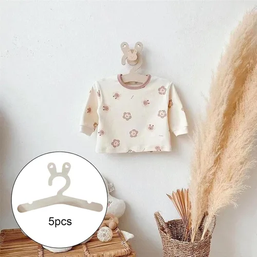 Miniatura 3 de 5 piezas de madera para niños, colgador de ropa para niños, resistente y duradero, para el hogar, guardarropa, ahorro de espacio, decoración (A)
