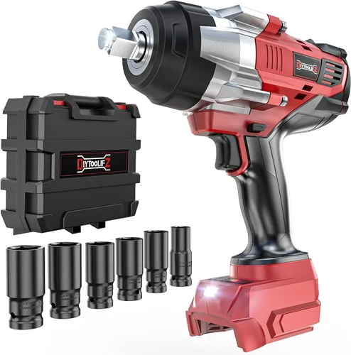 Miniatura 15 de DIYtoolifz - Llave de impacto inalámbrica de 3/4" compatible con batería Dewalt 20V: controlador de alto par de 1850 pies-libra (2500 N.m)