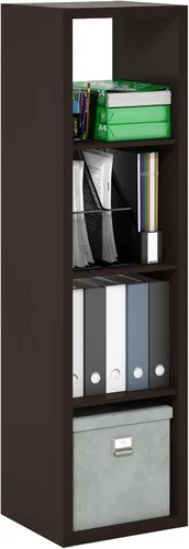 Miniatura 52 de Furinno Organizador de Almacenamiento en Cubos Decorativos con Respaldo Abierto, 4 Cubos, Gris Claro
