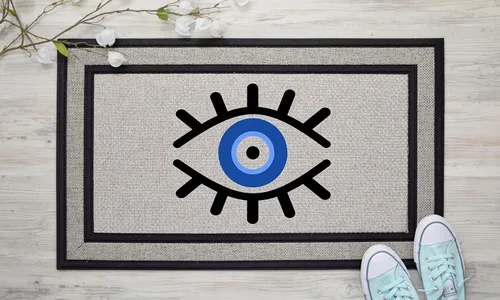 Felpudo para entrada al aire libre, contra el mal de ojo, protege tu energía, tapete bohemio, protección del hogar, vibraciones positivas, solo mal