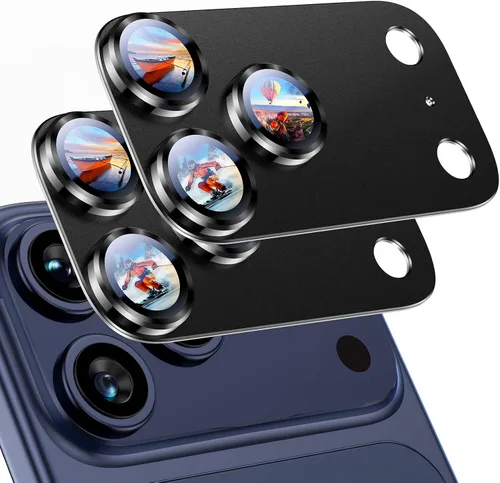 Miniatura 55 de Uyiton Compatible con iPhone 17 Pro Protector de Lente de Cámara - [No Fácil de Romper][Fuerte Adsorción][Compatible con Fundas] Cubierta de Titanio