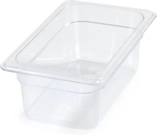 Carlisle FoodService Products Pan de plástico para alimentos 1/4 tamaño 4 pulgadas de profundidad transparente