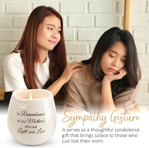 Miniatura 6 de Pavilion Light Your Way Recipiente Cerámico Conmemorativo - Vela 100% de Cera de Soja con Texto "In Remembrance Of My Mother's Eternal Light And