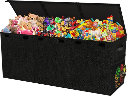 Mabahoo Caja de juguetes extra grande, plegable y resistente para niños y niñas, 40 x 14 x 16 pulgadas, organizador de almacenamiento para niños