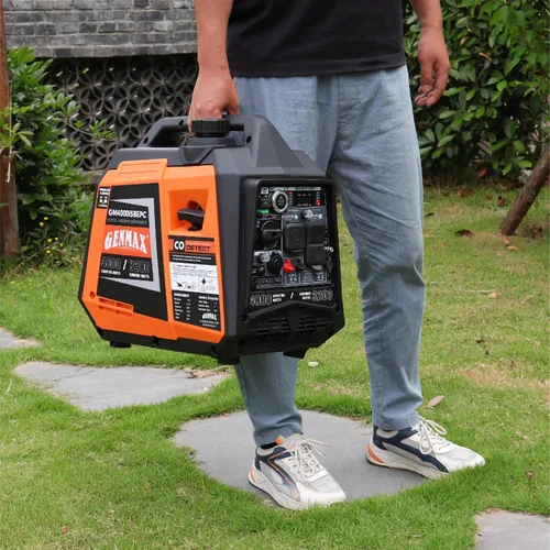 Miniatura 8 de GENMAX Generador portátil, motor de gas ultra silencioso de 1200 W, cumple con la EPA, función de modo ecológico, ultraligero para uso doméstico