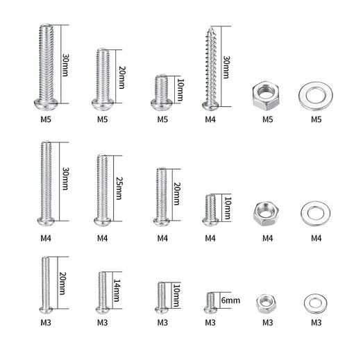 Miniatura 2 de wugongshan Juego de 550 piezas de tornillos, pernos y tuercas, tornillos y tuercas métricos de máquina y arandelas planas, juegos de pernos