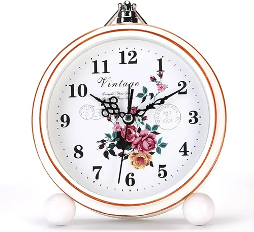Miniatura 8 de Maxspace Reloj despertador de huevo de Pascua de 5.2 pulgadas, silencioso reloj analógico azul sin tictac y relojes de mesa con cristal HD