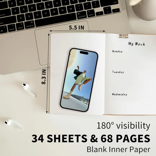 Miniatura 2 de Paquete de 50 Cuadernos Kraft con Líneas A5 de 8.3x5.5 Pulgadas, Diarios de Viaje Cuadernos al Por Mayor, Cuadernos de Materias 34 Hojas 68 Páginas