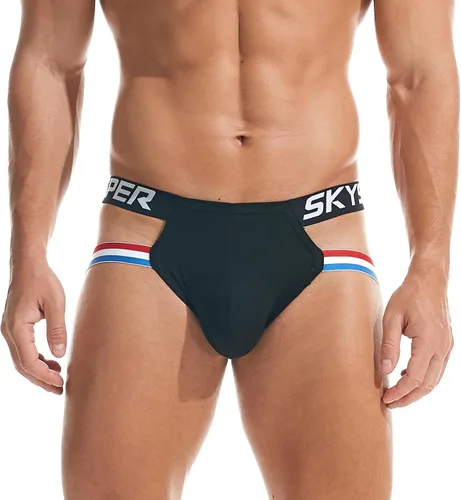 Miniatura 100 de SKYSPER Jock Strap Athletic Supporter para hombres Sexy Jockstrap Ropa interior masculina