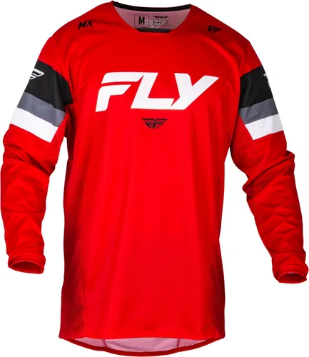 Miniatura 5 de Fly Racing Camiseta Kinetic Prix para adultos 2024, color gris hielo/carbón/alta visibilidad pequeña; 377-421S