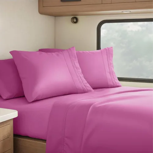 Miniatura 31 de Clara Clark - Juego de sábanas King con Flex Top, 6 piezas - Sábanas de lujo para cama King con cabeza dividida, juego de cama súper suave, King