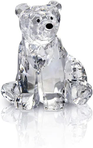 Miniatura 7 de Figura acrílica de oso lindo animal para decoración del hogar, no decoraciones de cristal para estantería, mesa de comedor y escritorio (B)