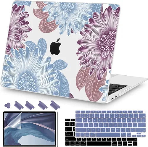 Miniatura 34 de Teryeefi Funda compatible con MacBook Air de 13 pulgadas M1 2021 2020 2019 2018 versión A2337 A2179 A1932 con Touch ID, carcasa rígida de plástico