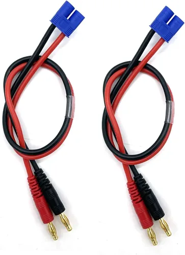 Miniatura 12 de FLY RC 2 unids EC5 conector macho a 0.157 in Banana macho enchufe Lipo batería equilibrio cable de carga 11.8 in cable de silicona cargador
