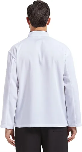 Miniatura 2 de Nanxson Chaqueta de chef unisex de cocina corta y larga para hombres y mujeres CFM0001