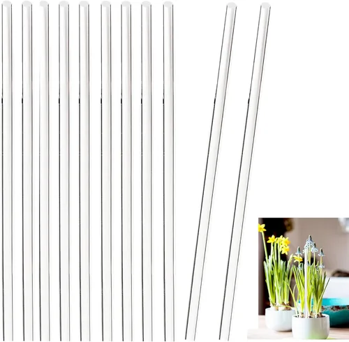 30 estacas acrílicas de 18 pulgadas para plantas de jardín, estacas transparentes para orquídeas, palos transparentes para plantas en maceta,