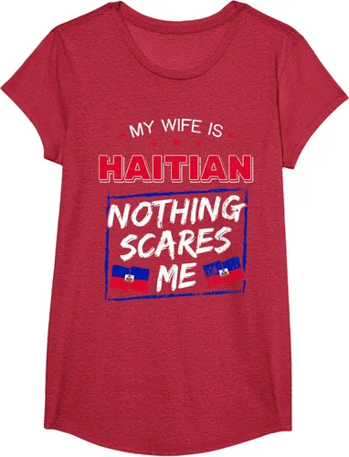 Miniatura 44 de My Wife Is Haitian Republic of Haiti Heritage Roots - Camiseta con bandera, Negro, S