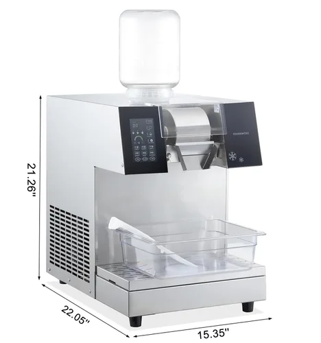 Miniatura 2 de Kolice Máquina de hielo afeitado comercial de 407 libras/día de refrigeración por aire - Fabricante de cono de nieve resistente con pantalla táctil