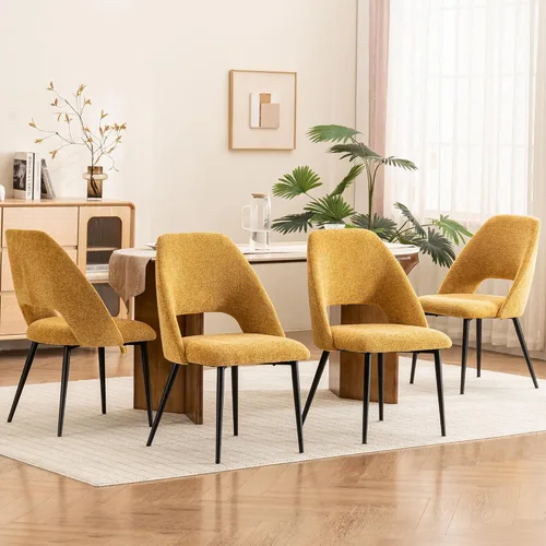 Miniatura 12 de Rowill Juego de 2 sillas de comedor tapizadas de mediados de siglo, modernas sillas de comedor, sillas de cocina, sillas decorativas con patas